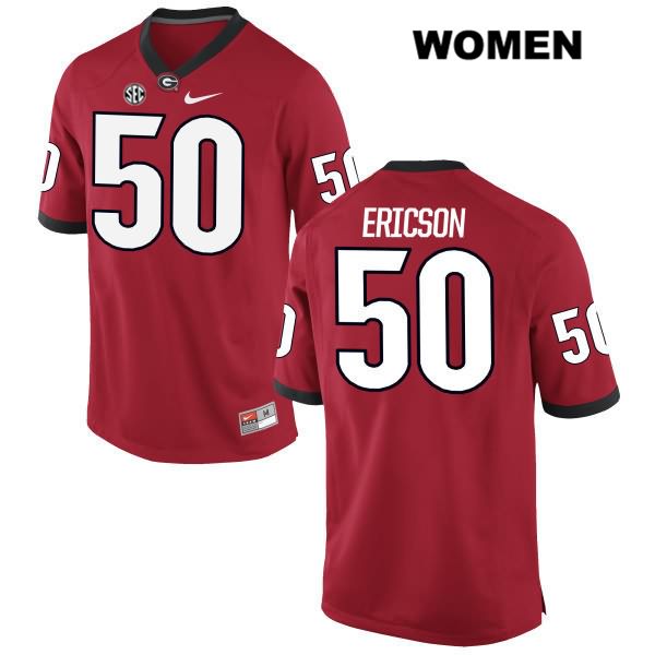 Georgia Bulldogs Women's Warren Ericson #50 NCAA Authentic Red Nike Stitched College Football Jersey UQM0756MZ